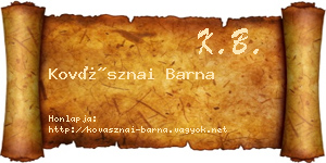Kovásznai Barna névjegykártya